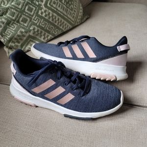 Adidas Navy + Rose Gold Cloudfoam Athletic Shoes